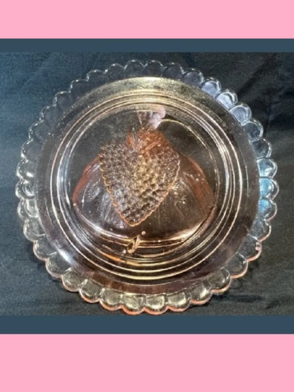 Mini Pink Strawberry Dish with Domed Lid 16114